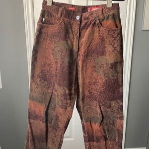 vintage Corduroy brown pants with groovy pattern